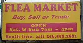 Snead Indoor Flea Market road-side sign